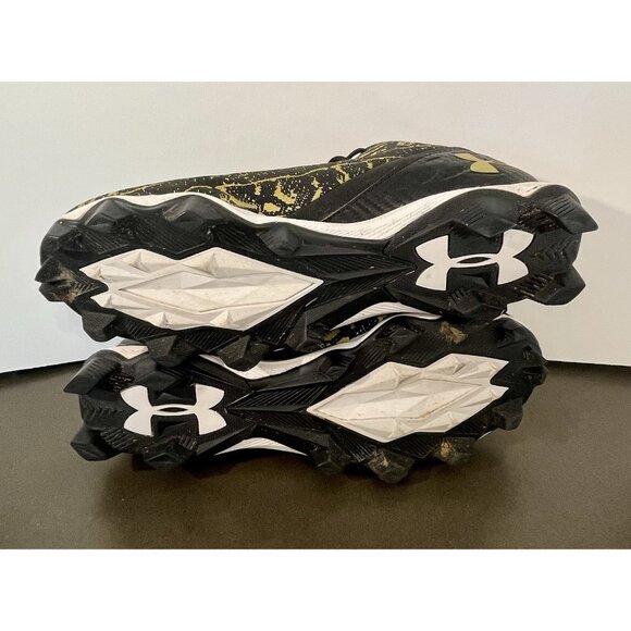 Under Armour Spotlight Lux Suede 2.0 Football Cleats Men’s US 10.5 Black & Gold - Picture 8 of 9